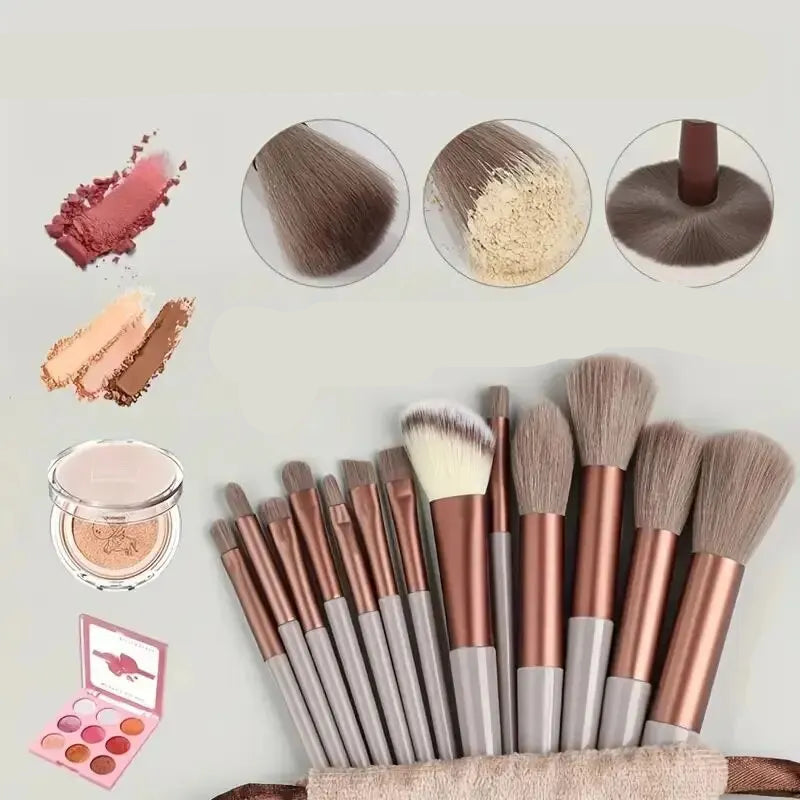 Kit de Pincéis de Maquiagem Profissional com Cerdas Ultra Macias